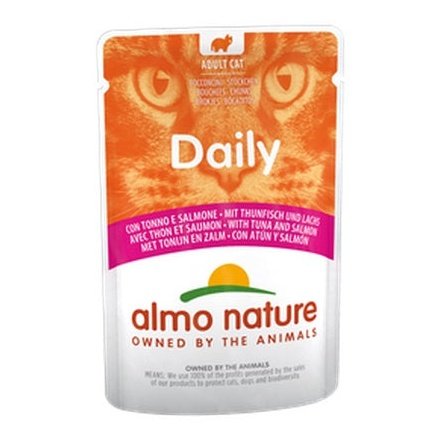 ALMO NATURE - Cat Wet Food DAILY CATS TUNA & SALMON 70GR