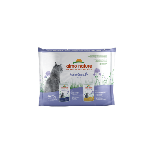 ALMO NATURE - Cat Wet Food MULTI DIGESTIVE FISH/POULTRY 6X70GR