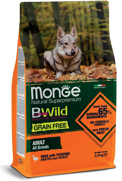 Monge Dog BWild Grain Free Adult All Breeds Duck & Potatoes