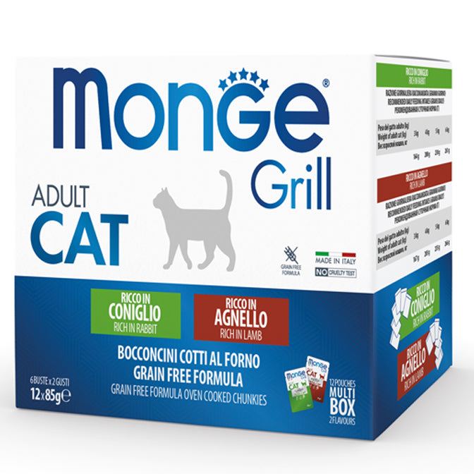 Monge Grill Adult Cat Multibox Rabbit & Lamb