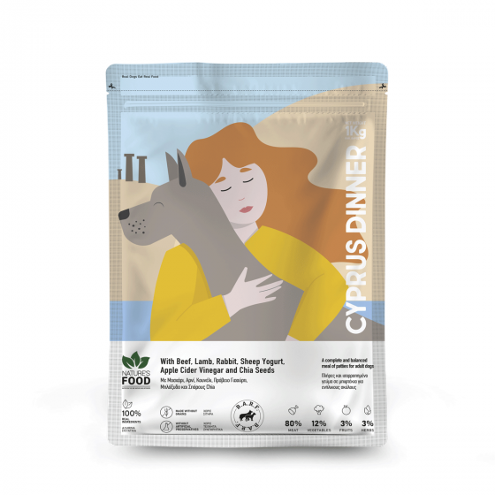 Nature's Food Cyprus Dinner raw dog food 1kg